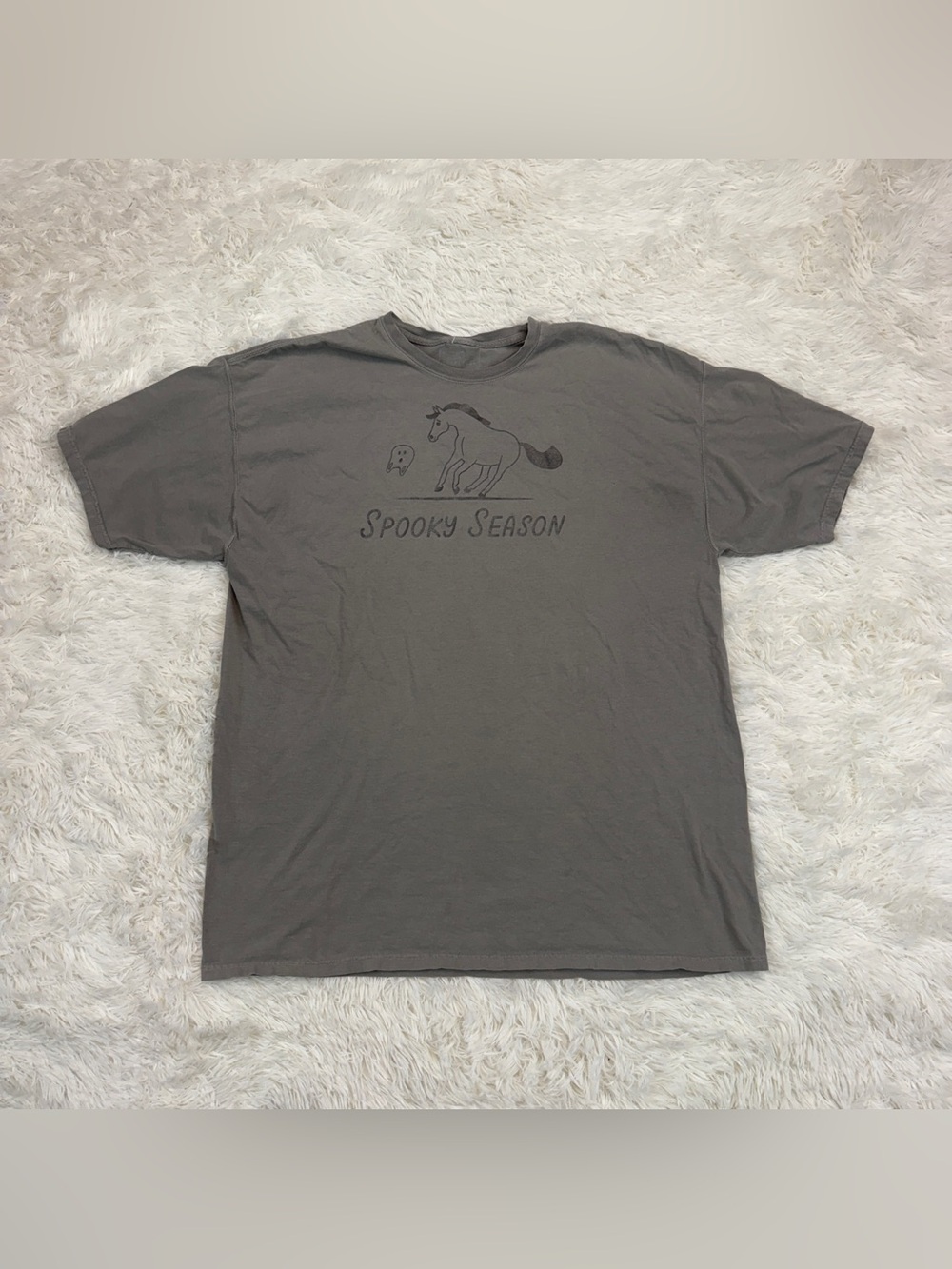 Women’s XXL Grey Dapple Bay Spooky Season Horseback Riding Equestrian T-Shirt